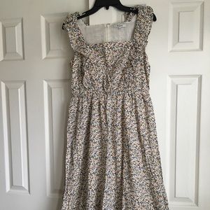 Madewell floral ruffle dress